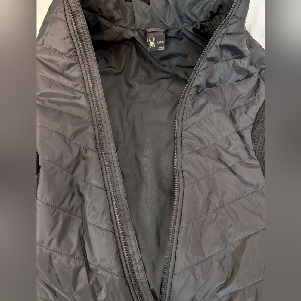 Spyder Therma Web Quilted Black Hooded Jacket Women Large - Picture 11 of 12